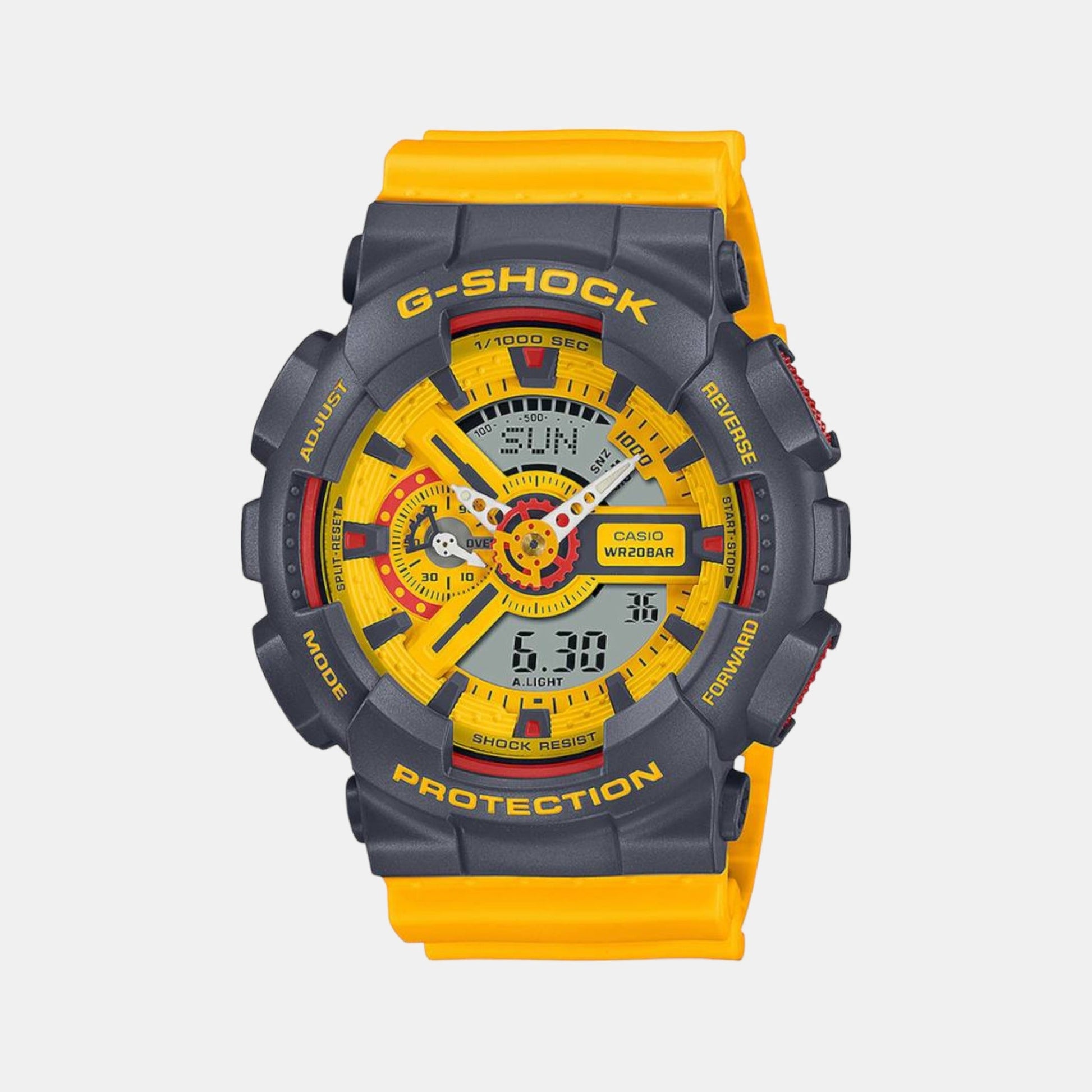 G-Shock Men Quartz Yellow Dial Analog-Digital Resin Watch G1338