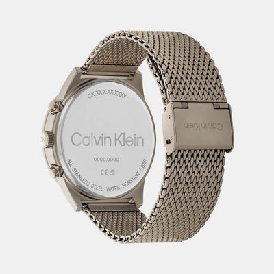 Ck Impressive Men Quartz Khaki Dial Chronograph Mesh Watch 25200297