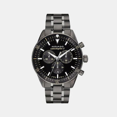 Calendoplan S Heritage Men Quartz Black Dial Chronograph Stainless Steel Watch 3650125