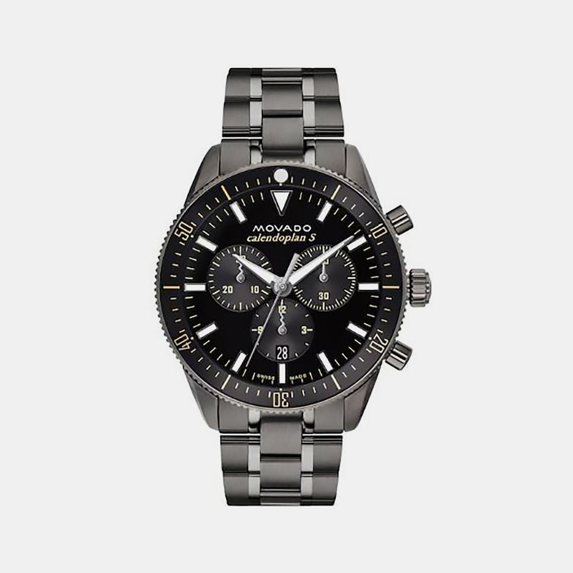 Calendoplan S Heritage Men Quartz Black Dial Chronograph Stainless Steel Watch 3650125