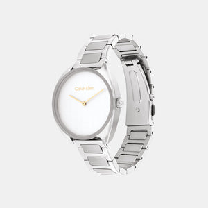 Ck Adorn Women Quartz White Dial Analog Stainless Steel Watch 25200275