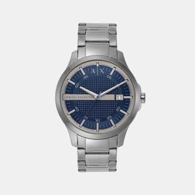 Hampton Men Quartz Blue Dial Analog Stainless Steel Watch AX2451