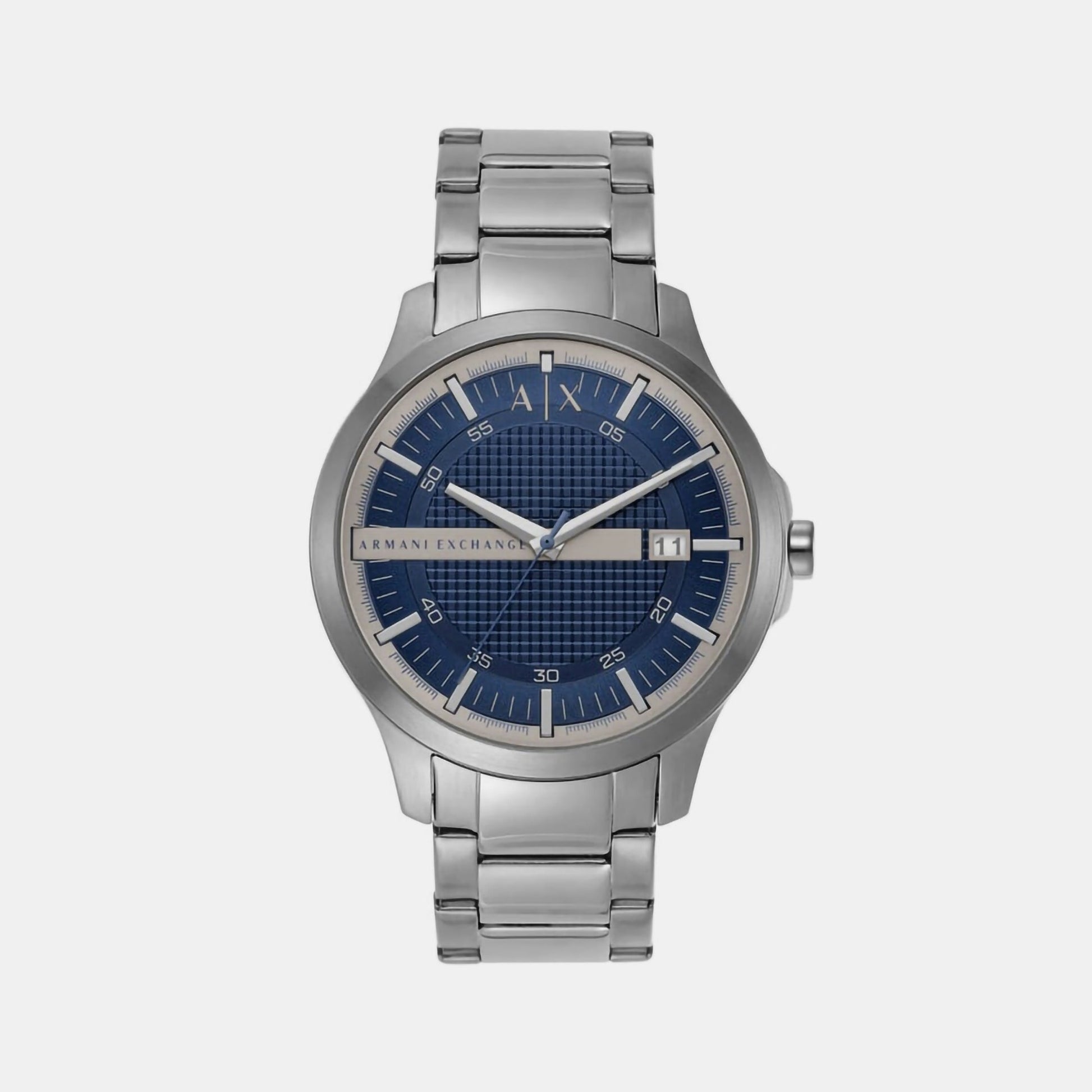 Hampton Men Quartz Blue Dial Analog Stainless Steel Watch AX2451