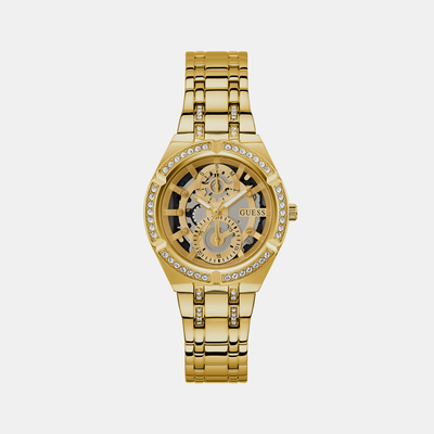 Allara Women Quartz Gold Dial Chronograph Stainless Steel Watch GW0604L2