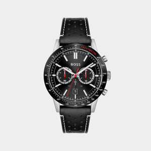 Allure Men Quartz Black Dial Chronograph Leather Watch 1513920