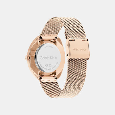 Ck Adorn Women Quartz White Dial Analog Mesh Watch 25200270