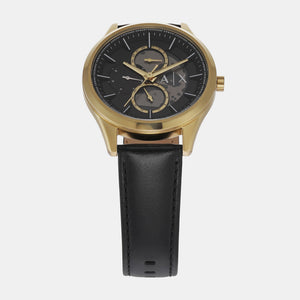 Dante Men Quartz Black Dial Analog Leather Watch AX1876