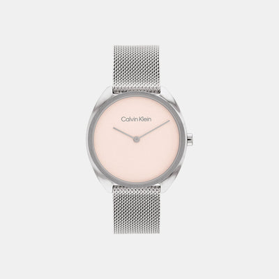 Ck Adorn Women Quartz Blush Dial Analog Mesh Watch 25200269