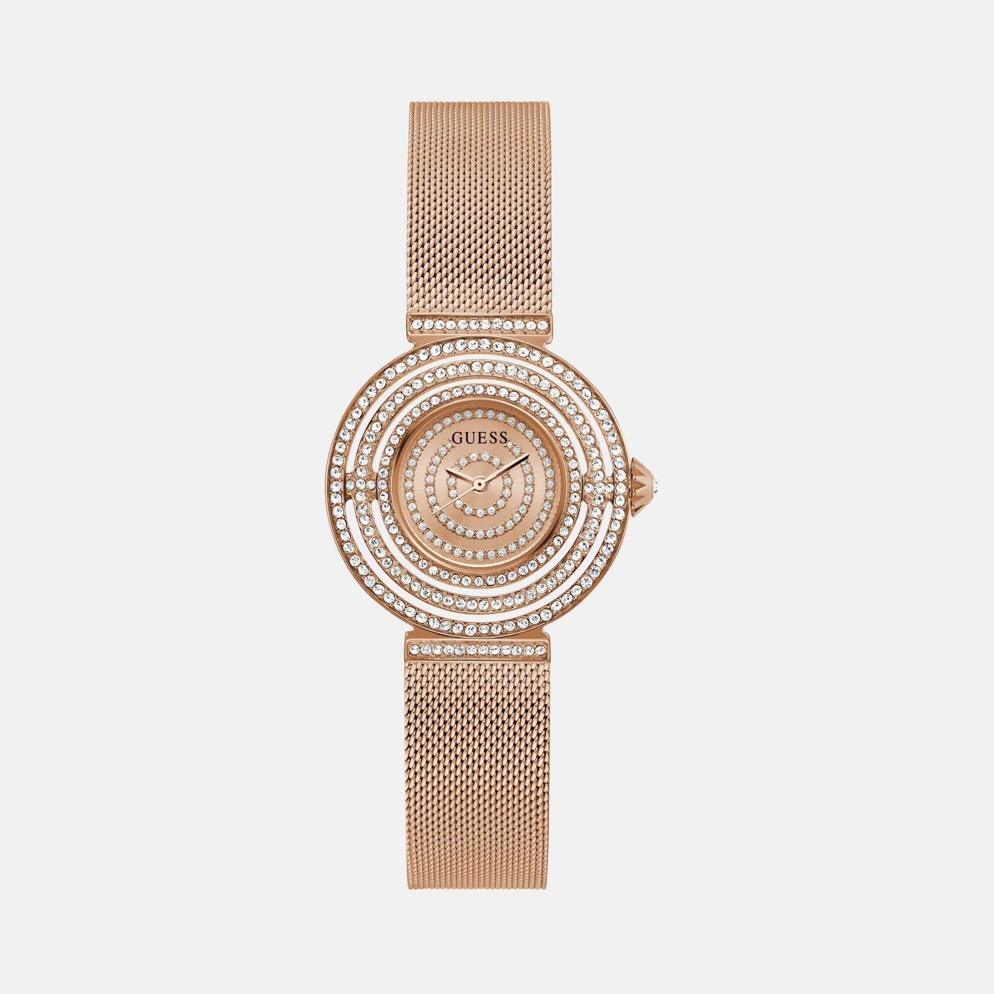 Dream Women Quartz Rose Gold Dial Analog Mesh Watch GW0550L3