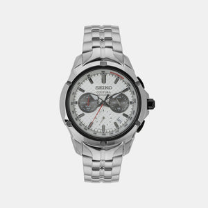Coutura Men Quartz White Dial Chronograph Stainless Steel Watch SSB433P9