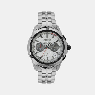 Coutura Men Quartz White Dial Chronograph Stainless Steel Watch SSB433P9