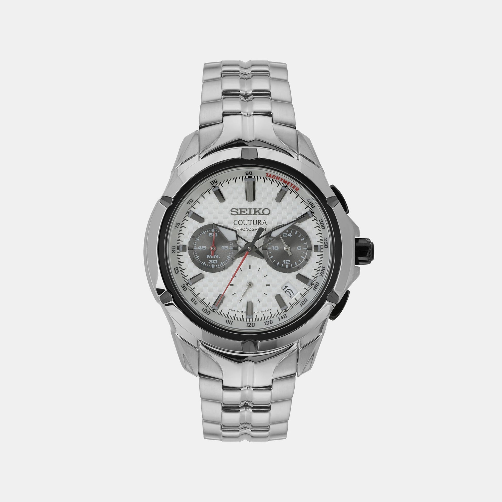 Coutura Men Quartz White Dial Chronograph Stainless Steel Watch SSB433P9