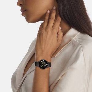 Ck Dress Women Quartz Black Dial Multi-Function Mesh Watch 25200369