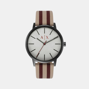 Cayde Men Quartz White Dial Analog Fabric Watch AX2759