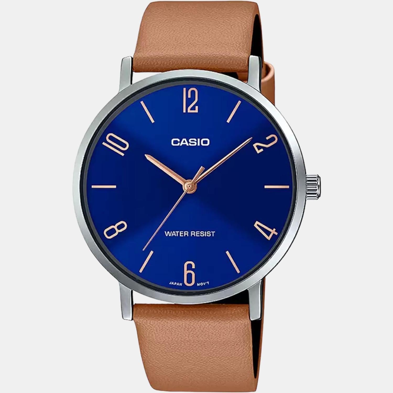 Enticer Men Quartz Blue Dial Analog Leather Watch A1822