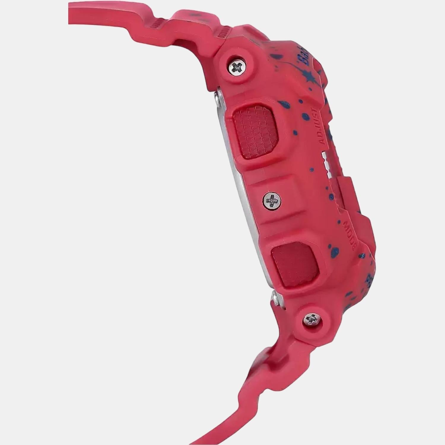 Baby-G Women Quartz Red Dial Analog-Digital Resin Watch B203