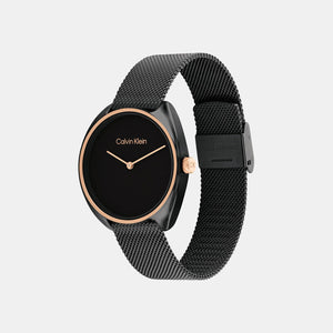 Ck Adorn Women Quartz Black Dial Analog Mesh Watch 25200272
