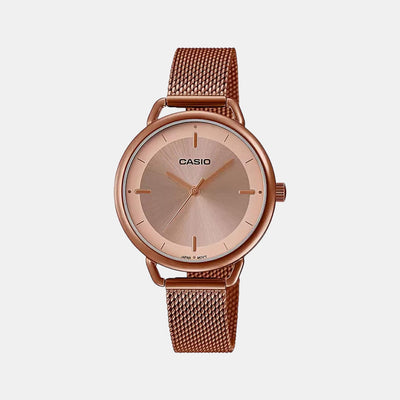 Enticer Women Quartz Rose Gold Dial Analog Stainless Steel Watch A1799