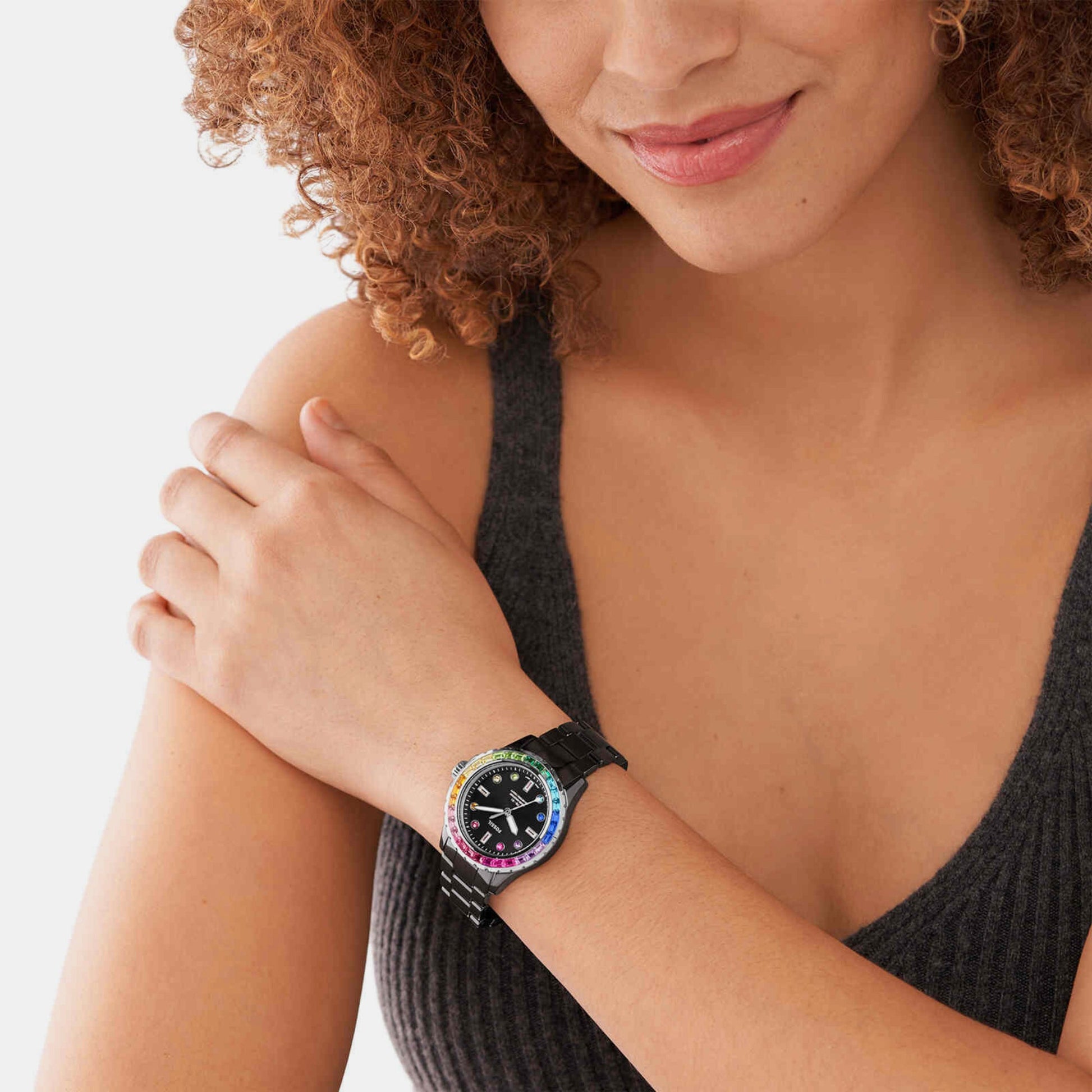 Fb-01 Women Quartz Black Dial Analog Ceramic Watch CE1130