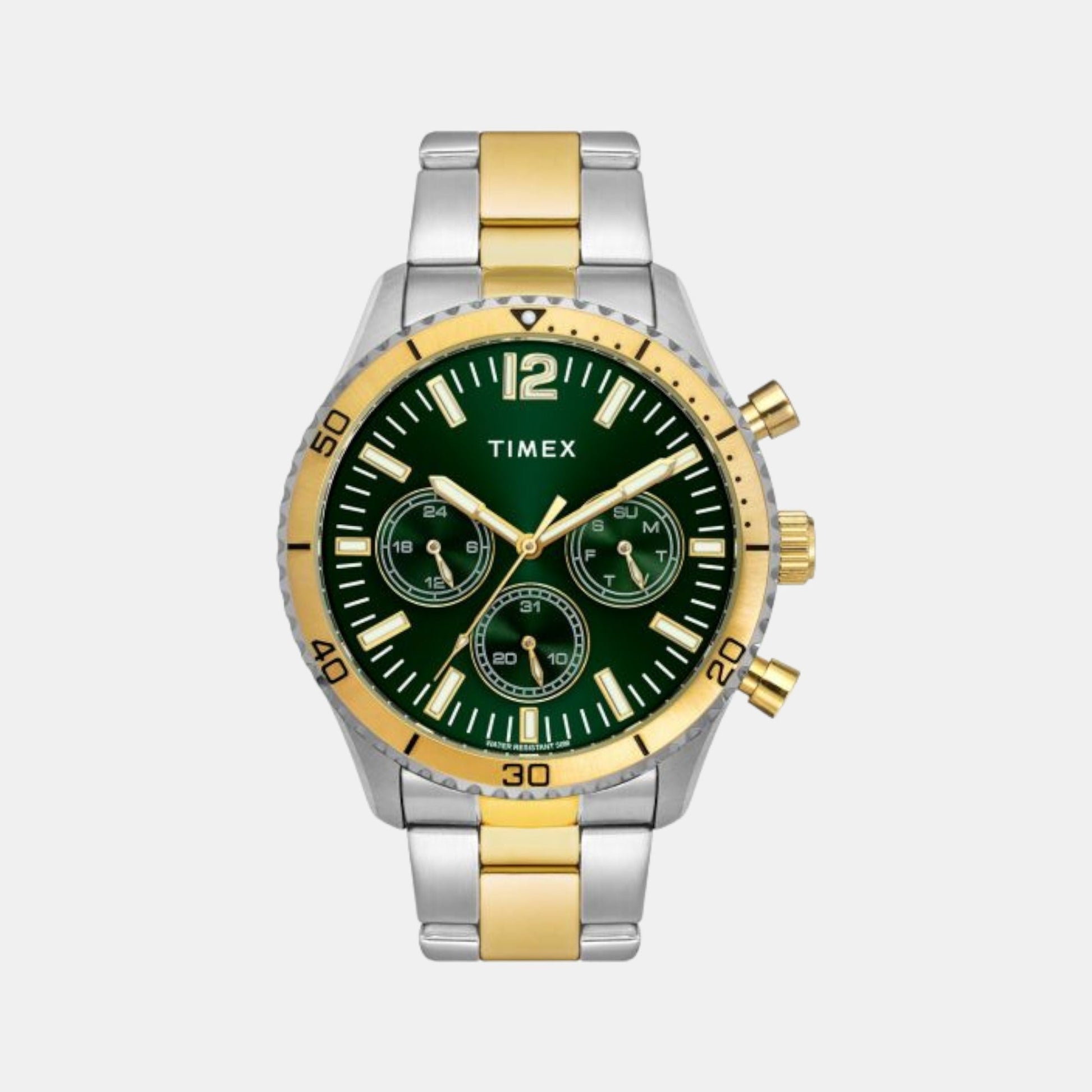 E Class Men Quartz Green Dial Chronograph Stainless Steel Watch TWEG22201