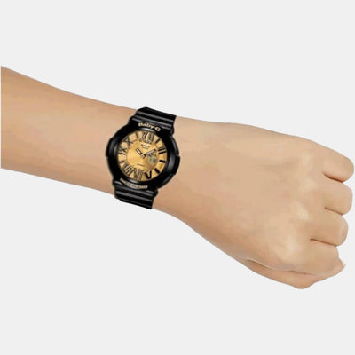 Baby-G Women Quartz Black Dial Analog-Digital Leather Watch B143