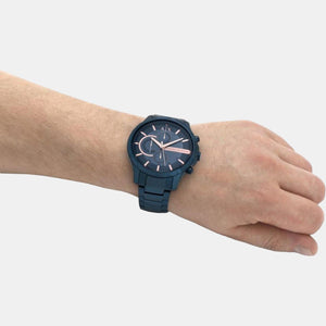 Hampton Men Quartz Blue Dial Chronograph Stainless Steel Watch AX2430