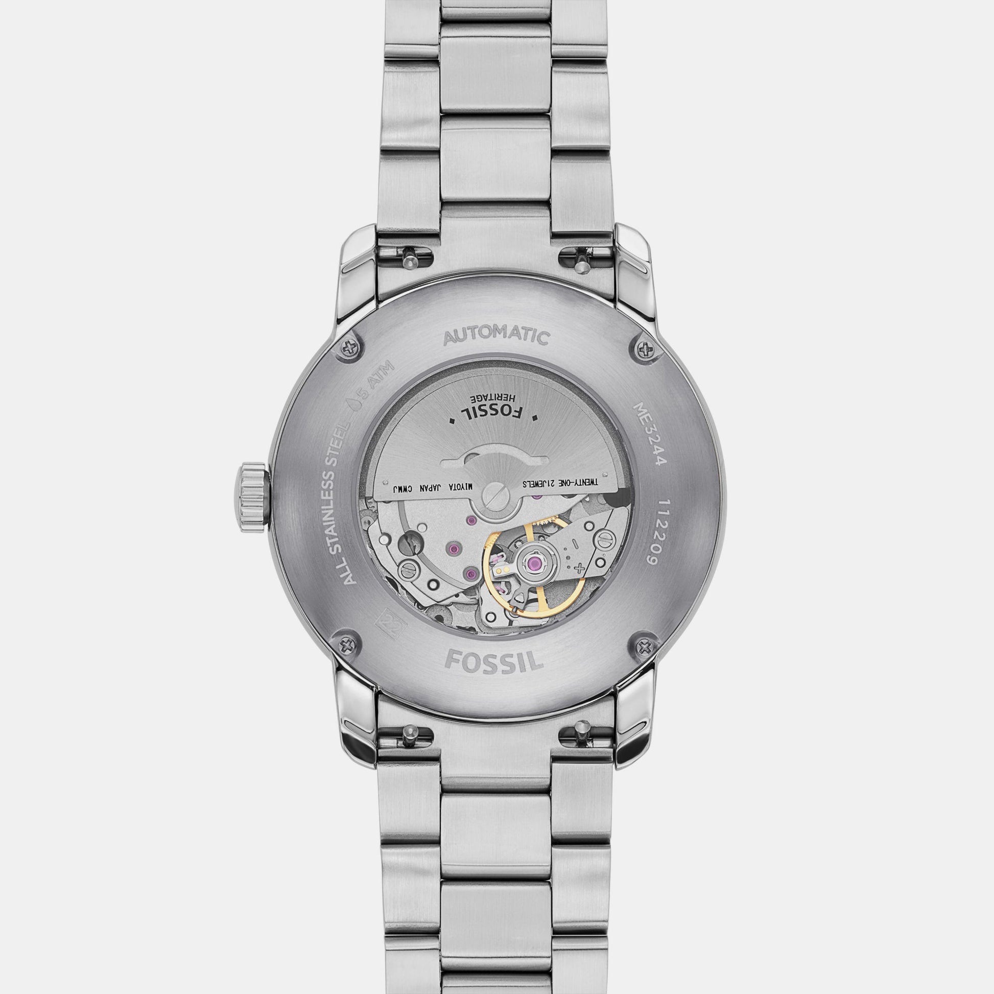 Heritage Men Automatic Blue Dial Analog Stainless Steel Watch ME3244
