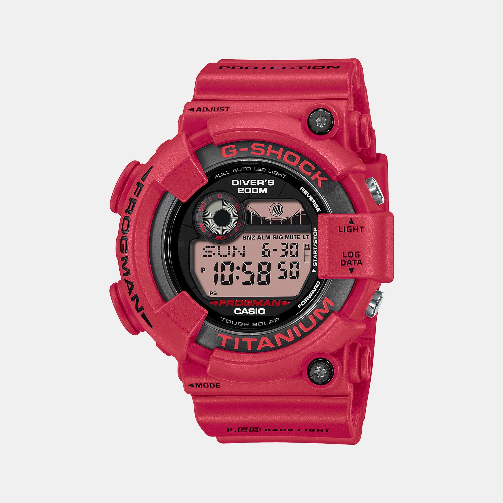 G-Shock Men Solar Red Dial Digital Resin Watch G1394
