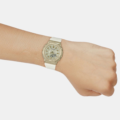G-Shock Women Quartz White Dial Analog-Digital Resin Watch G1358