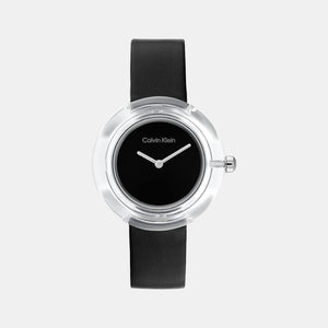 Circular Women Quartz Black Dial Analog Leather Watch 25200020