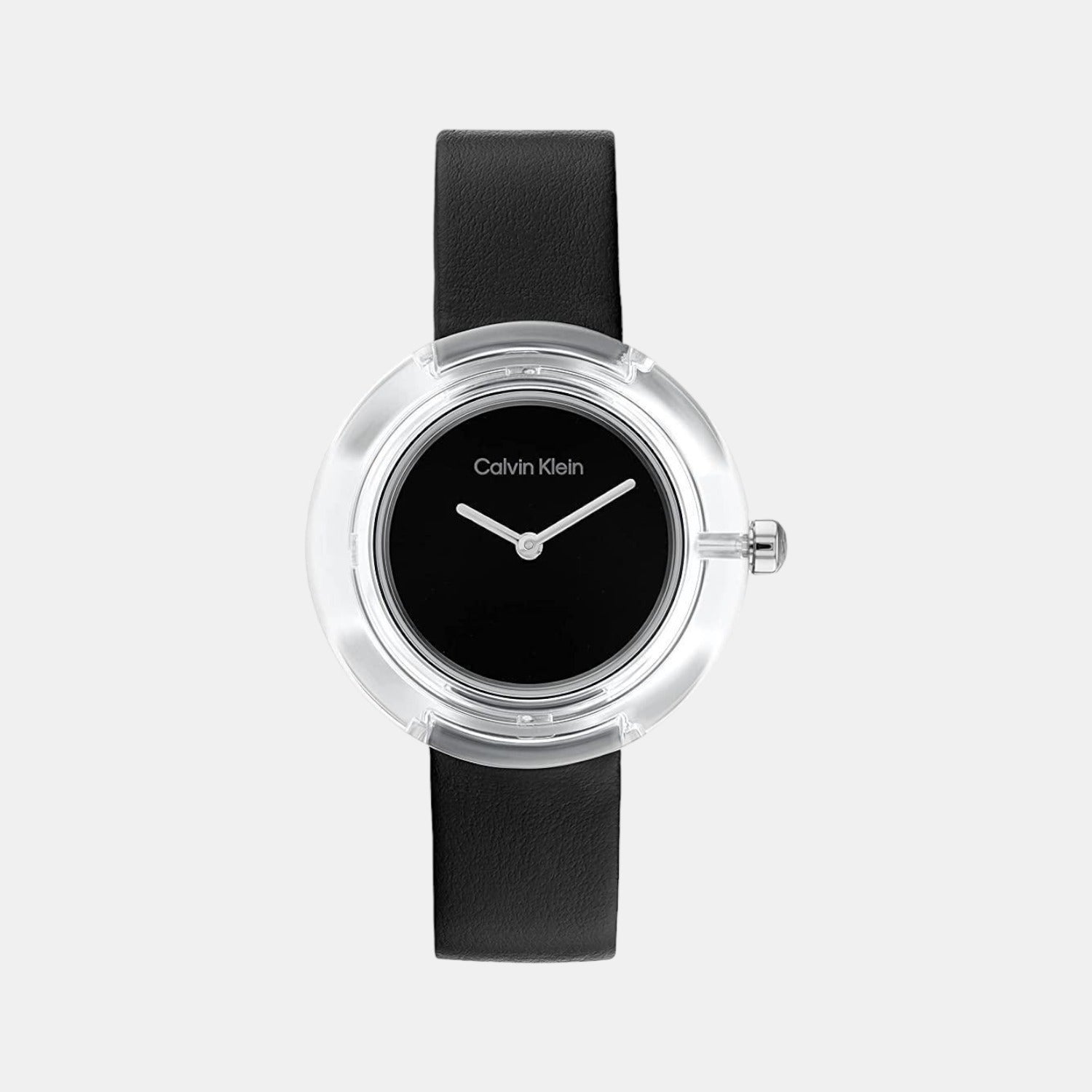 Circular Women Quartz Black Dial Analog Leather Watch 25200020