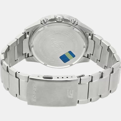 Edifice Men Quartz White Dial Chronograph Stainless Steel Watch EX095