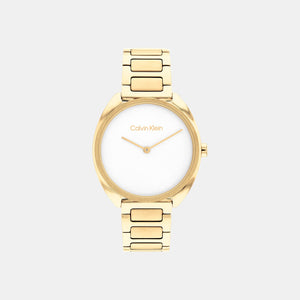 Ck Adorn Women Quartz White Dial Analog Stainless Steel Watch 25200276