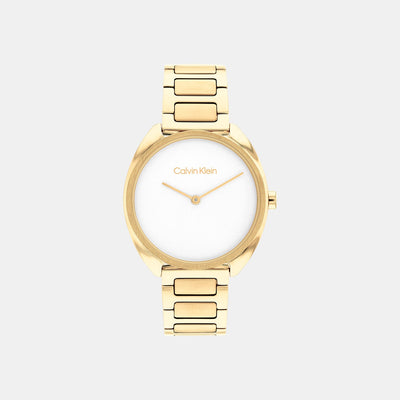 Ck Adorn Women Quartz White Dial Analog Stainless Steel Watch 25200276