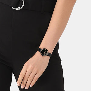 Ck Elevated Women Quartz Black Dial Analog Stainless Steel Watch 25200310