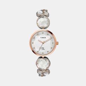 Fria Women Quartz Silver Dial Analog Brass Watch TWEL17002