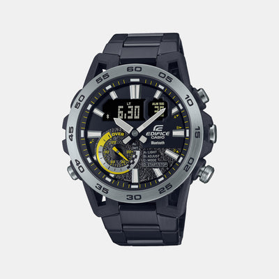 Edifice Men Quartz Black Dial Analog-Digital Stainless Steel Watch ED576