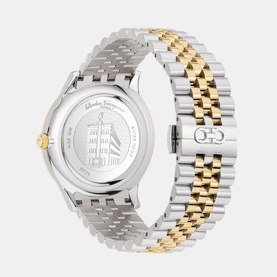 Ferragamo Duo Men Quartz Champagne Dial Analog Stainless Steel Watch SFCV00319