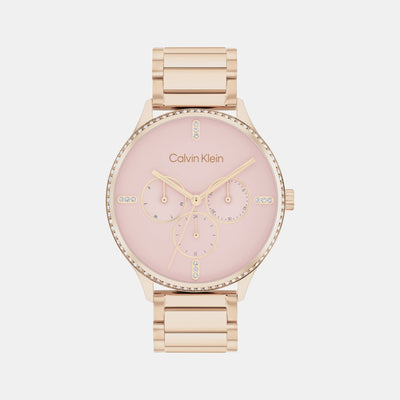 Ck Dress Women Quartz Pink Dial Multi-Function Stainless Steel Watch 25200370