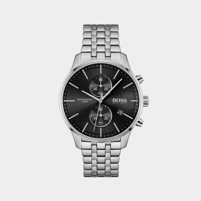 Associate Men Quartz Black Dial Chronograph Stainless Steel Watch 1513869