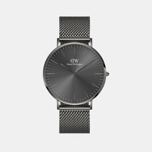 Classic Men Quartz Grey Dial Analog Stainless Steel Watch DW00100630K
