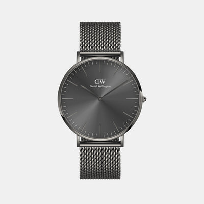 Classic Men Quartz Grey Dial Analog Stainless Steel Watch DW00100630K
