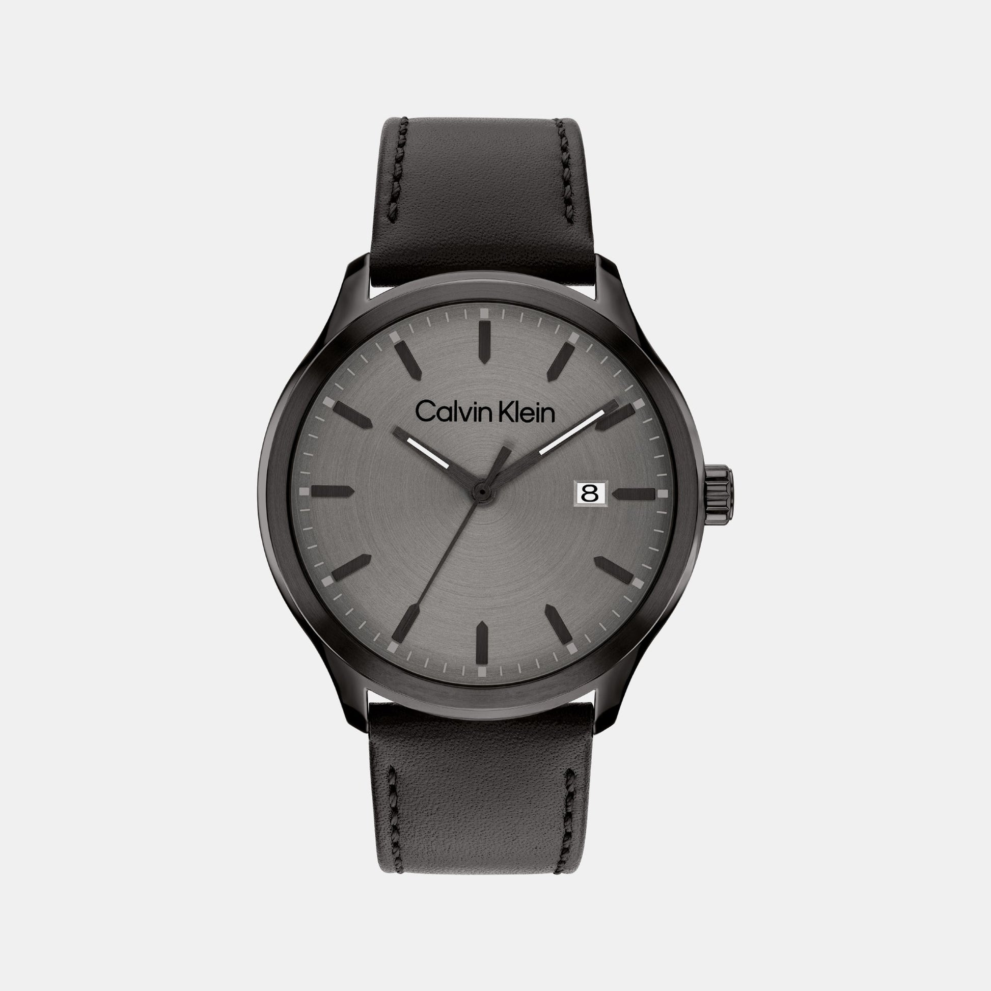 Define Men Quartz Grey Dial Analog Leather Watch 25200355