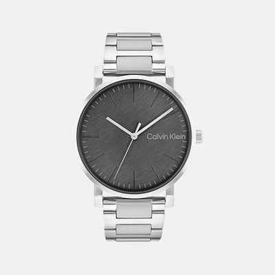 Ck Slate Men Quartz Black Dial Analog Stainless Steel Watch 25200256