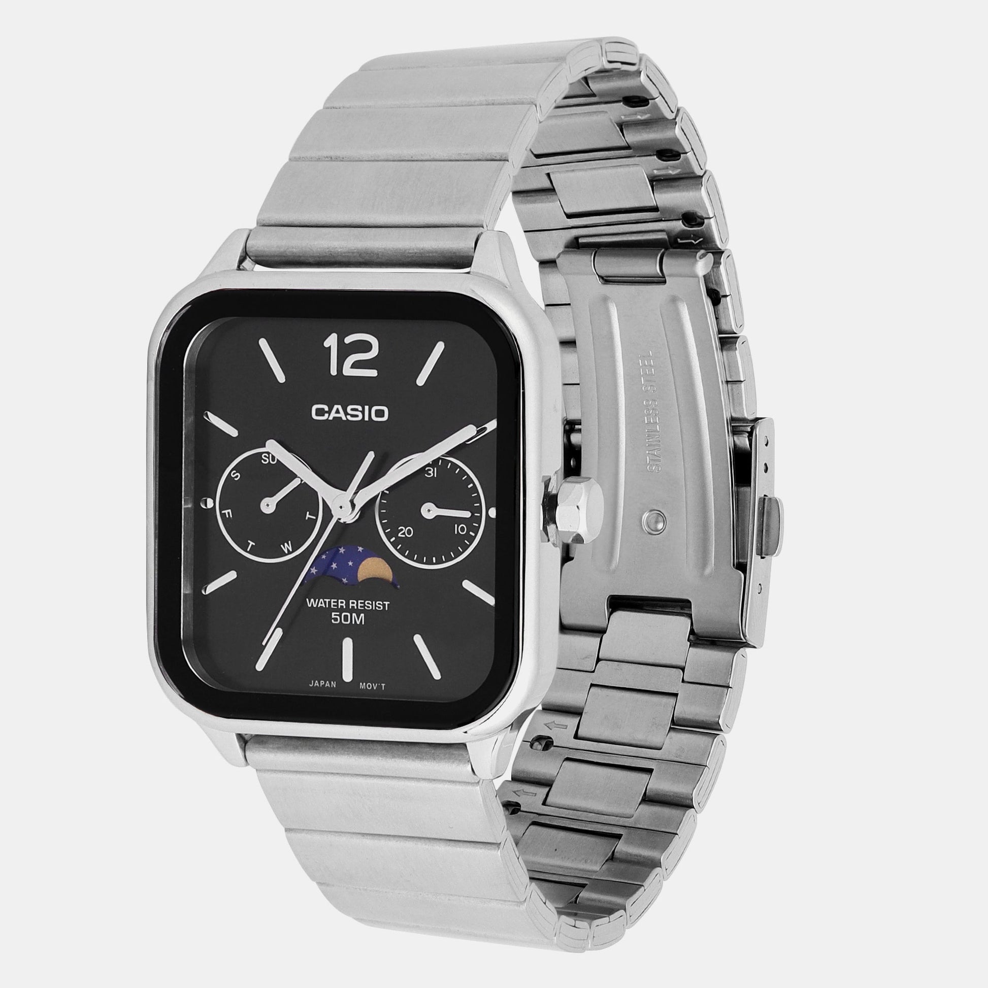 Enticer Men Quartz Black Dial Chronograph Stainless Steel Watch A2181