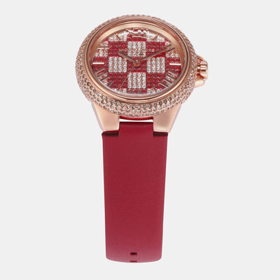 Camille Women Quartz Rose Gold Dial Analog Leather Watch MK4701