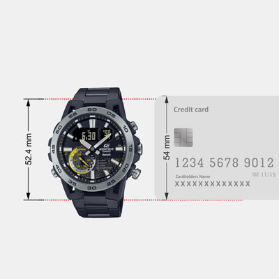 Edifice Men Quartz Black Dial Analog-Digital Stainless Steel Watch ED576