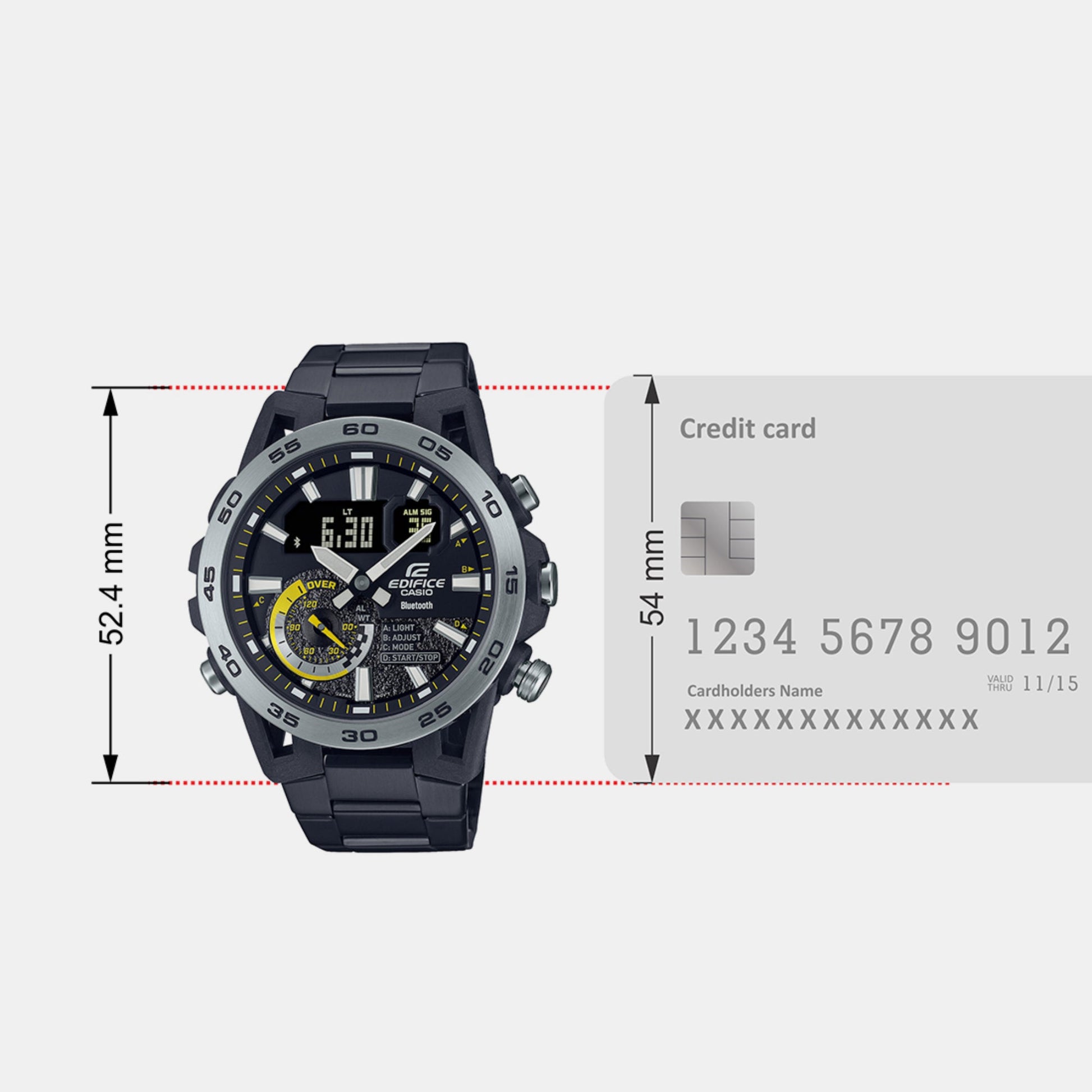 Edifice Men Quartz Black Dial Analog-Digital Stainless Steel Watch ED576