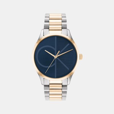 Ck Iconic Unisex Quartz Blue Dial Analog Stainless Steel Watch 25200165