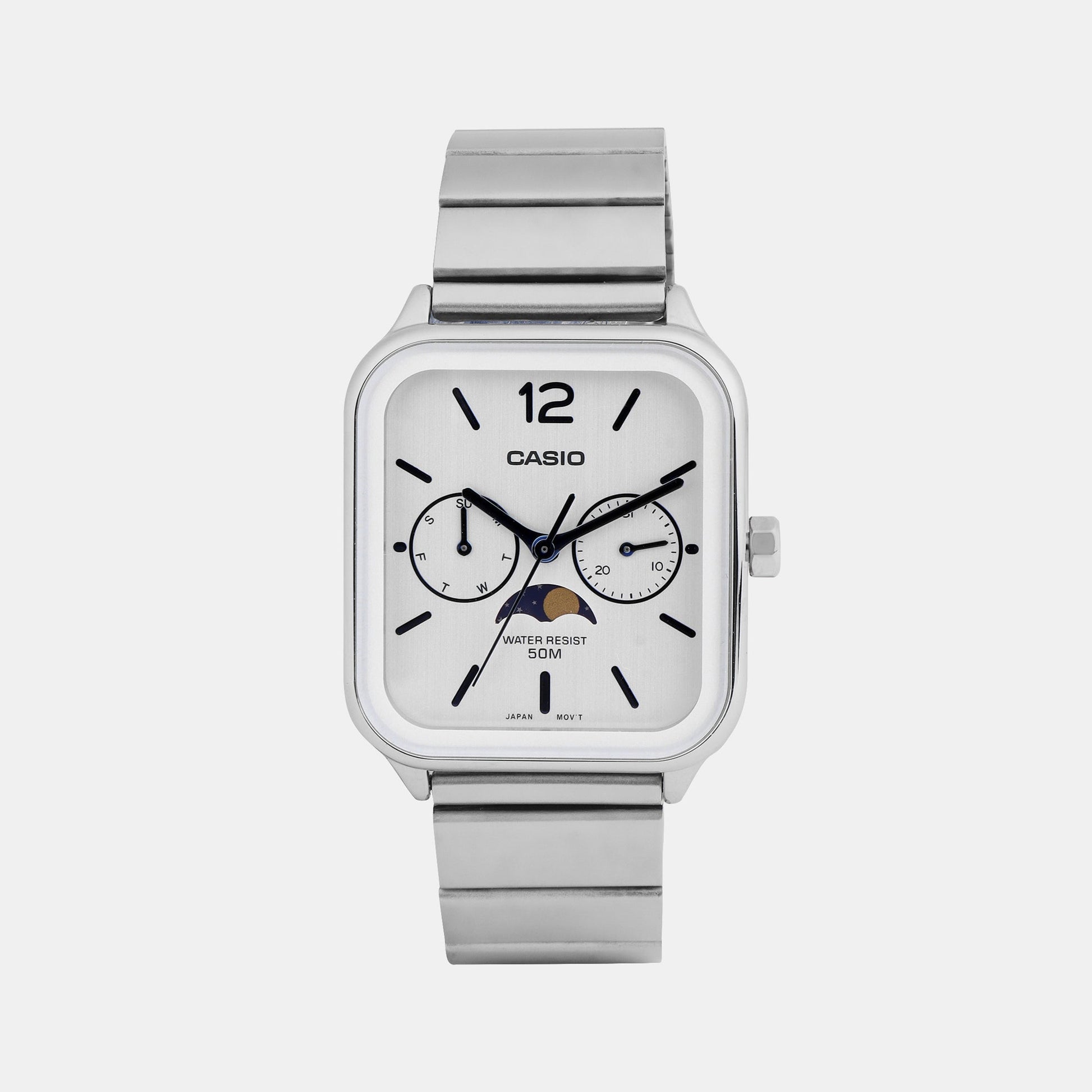 Enticer Men Quartz White Dial Chronograph Stainless Steel Watch A2183